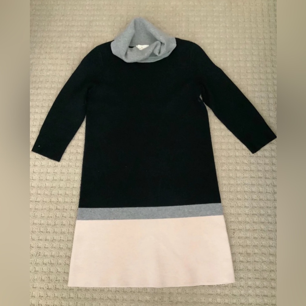 Kate Spade New York Brandis Cowl Neck Wool Cashmere Color Block Sweater Dress